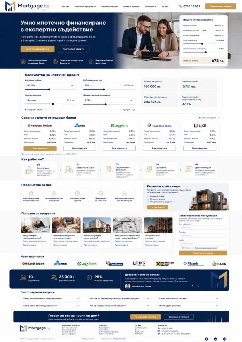Премиум домейнMortgage.bgпримерен уебсайт