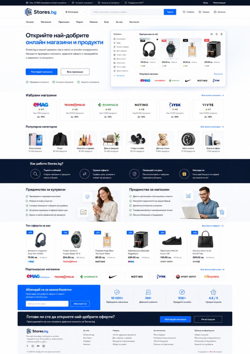 Премиум домейнStores.bgпримерен уебсайт