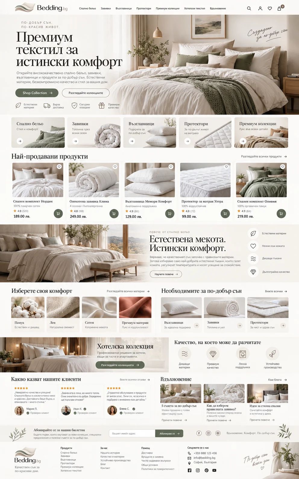 Премиум домейнBedding.bgпримерен уебсайт