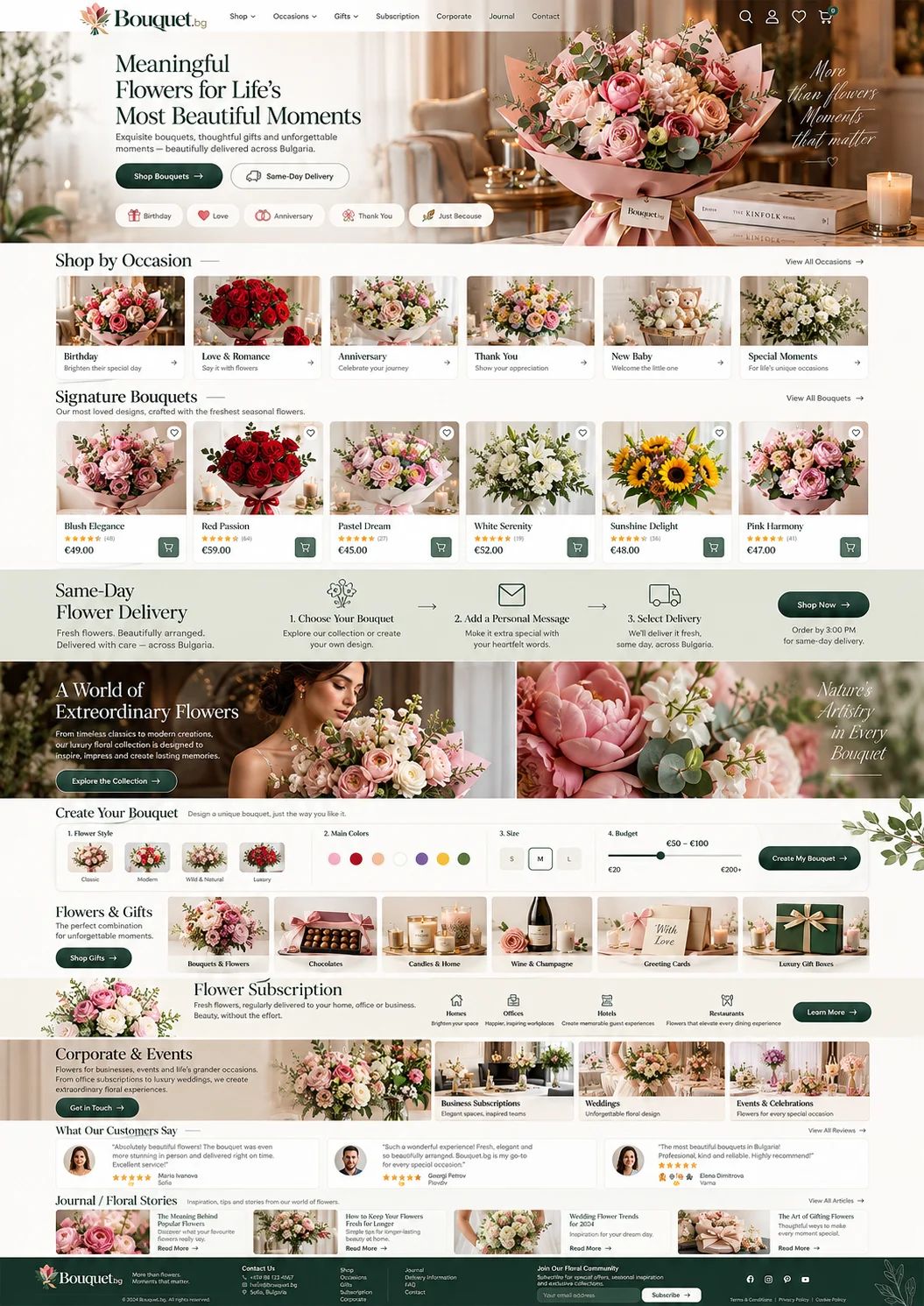 Премиум домейнBouquet.bgпримерен уебсайт